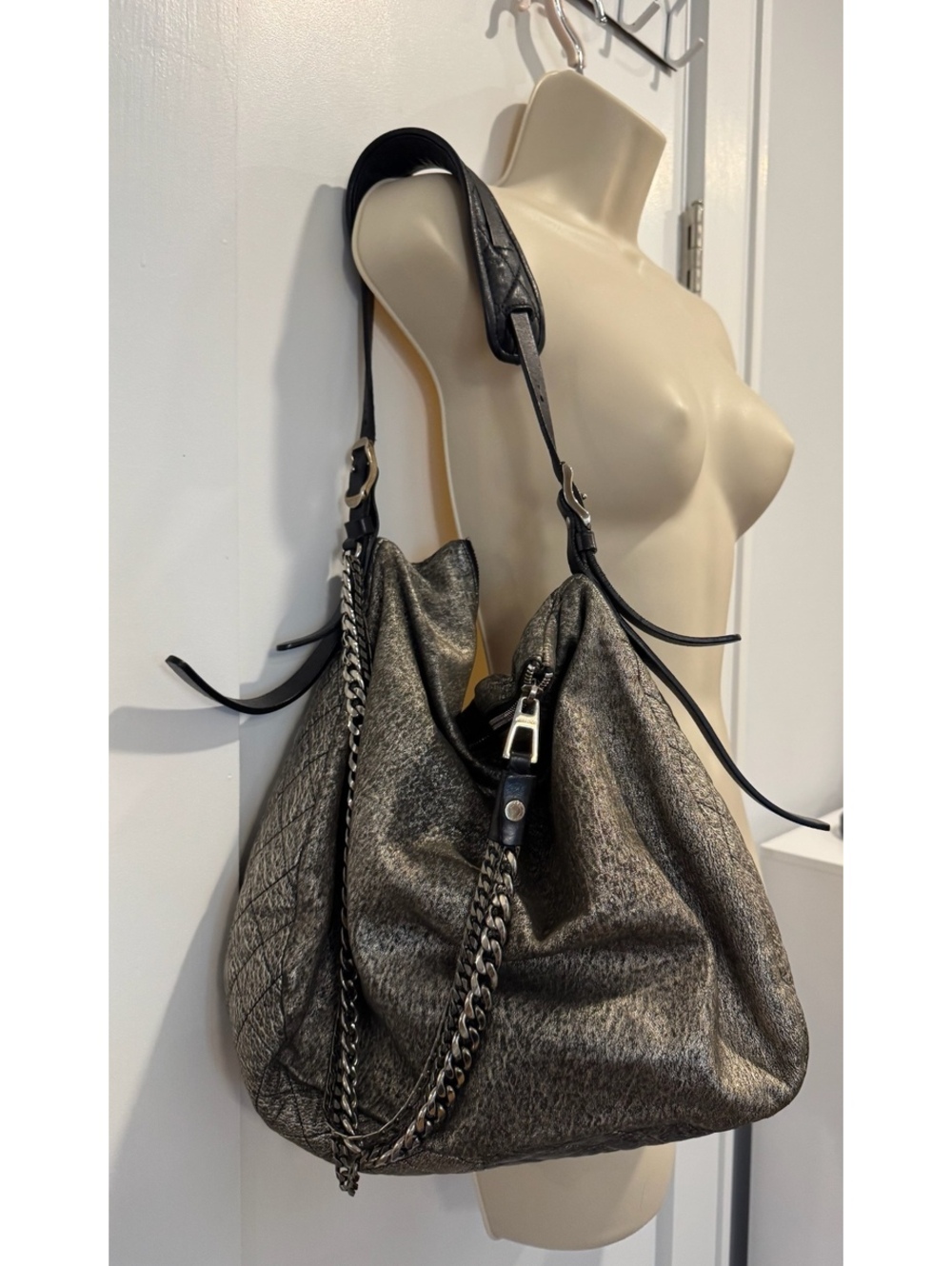 Jimmy Choo Metallic Quilted Leather Shoulder Bag